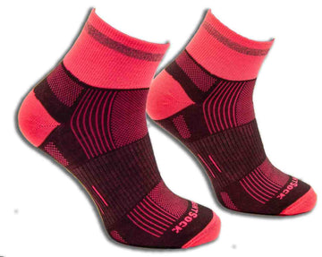 Run Reflective - Quarter Socks - Grey/Pink