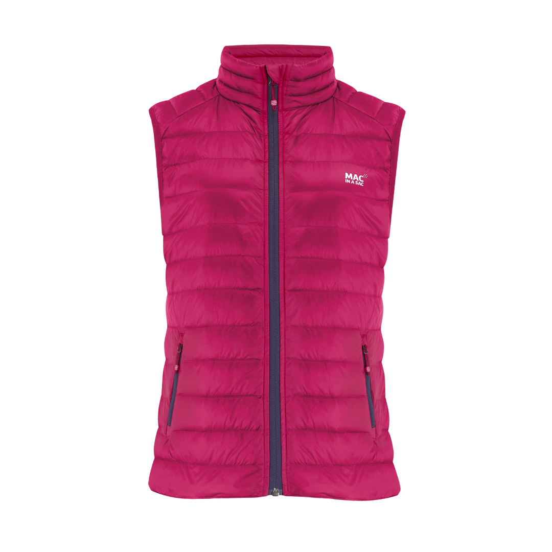 Ladies Alpine Packable Down Vest (fuchsia)
