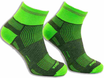 Run Reflective - Quarter Socks - Grey/Green