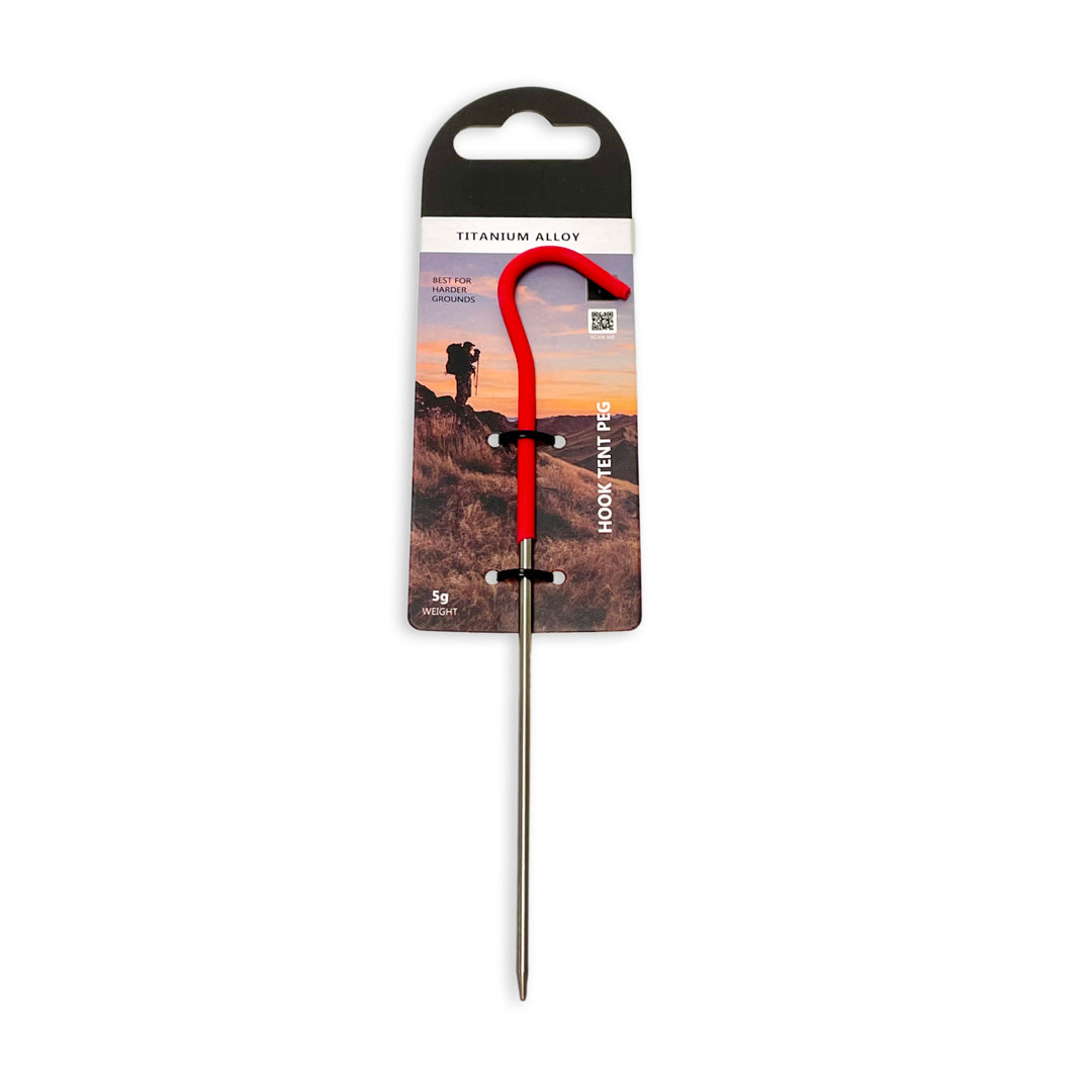 Domex Titanium Hook Tent Peg with red hook | Ships from Melbourne