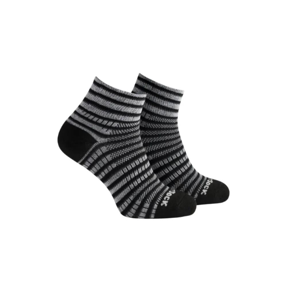 Coolmesh II - Quarter Socks - Black/Whte Stripe