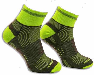 Run Reflective - Quarter Socks - Grey/Yellow