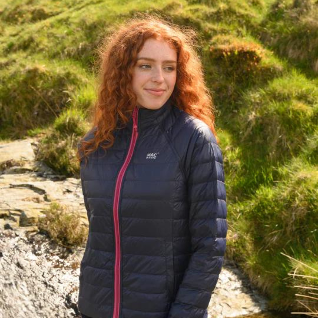 Ladies Polar Reversible Down Jacket (fuchia/navy)