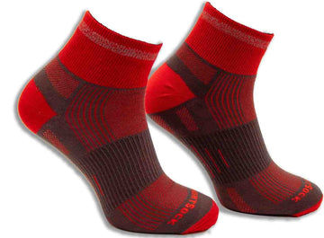 Run Reflective - Quarter Socks - Grey/Red