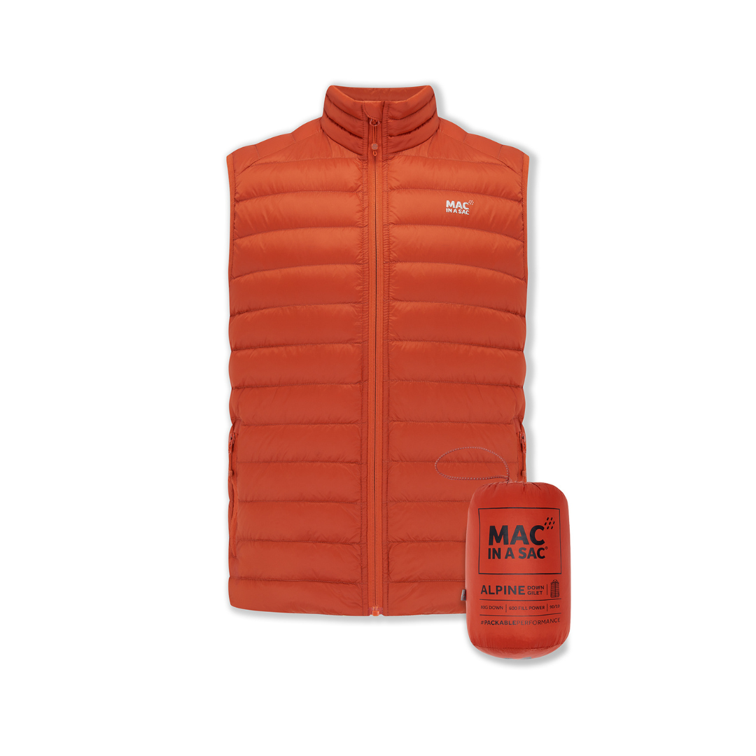 Men's Alpine Packable Down Vest (burnt orange)