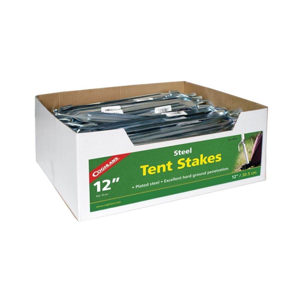 Steel Tent Stakes (12"" box of 50)