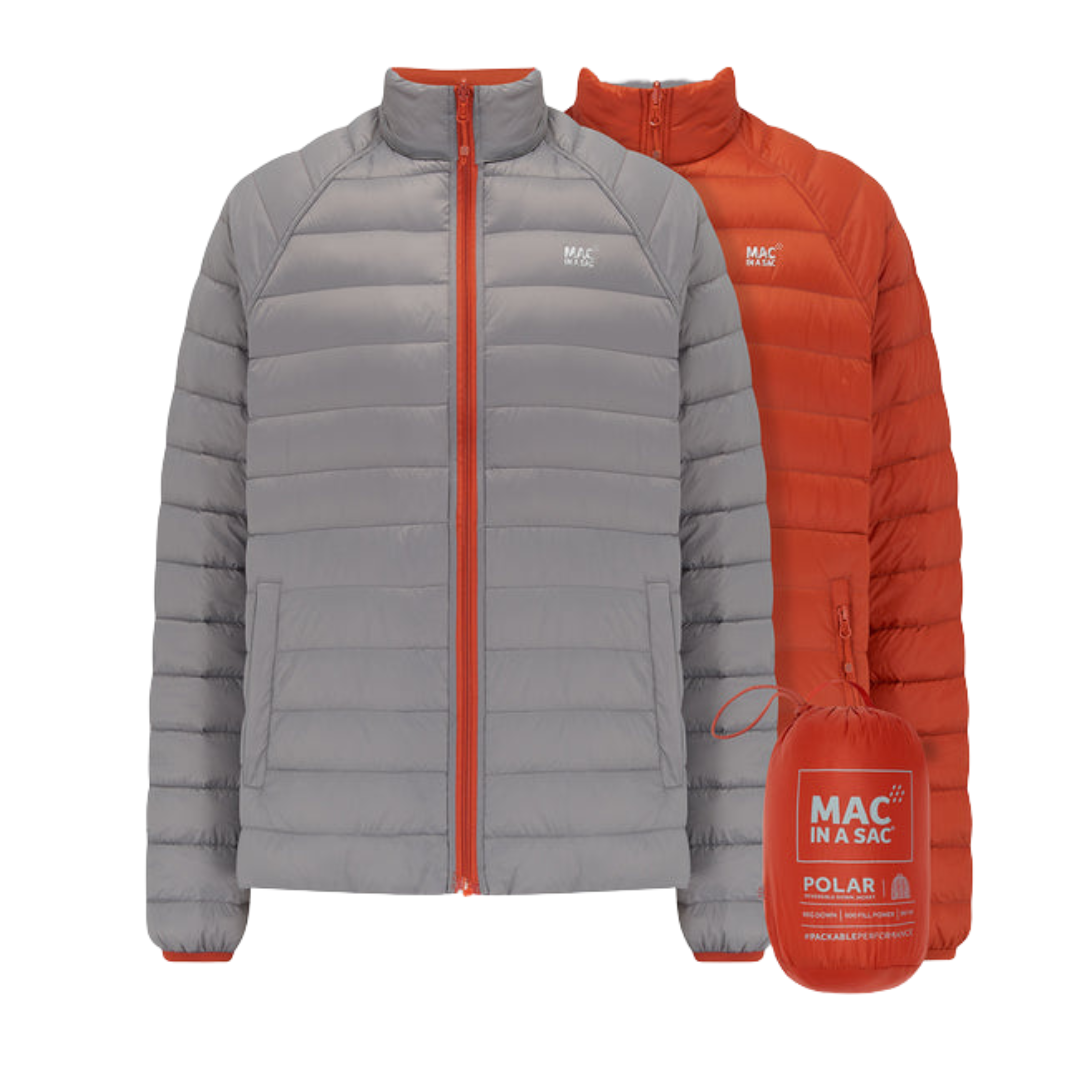 Men's Polar Reversible Down Jacket (orange/grey)