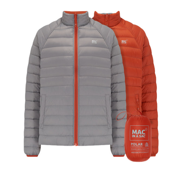 Mens Polar Reversible Down Jacket (orange/grey)