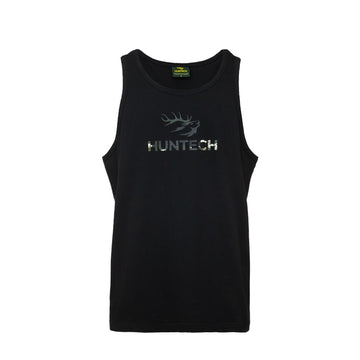 Huntech Mens Vertical Logo Singlet (black)