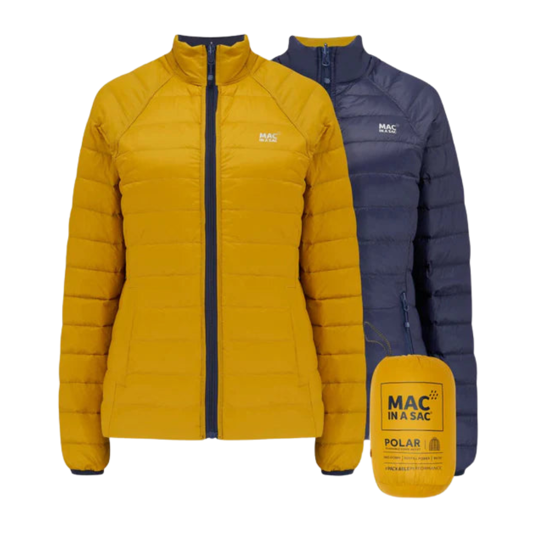 Ladies Polar Reversible Down Jacket (navy/mustard)