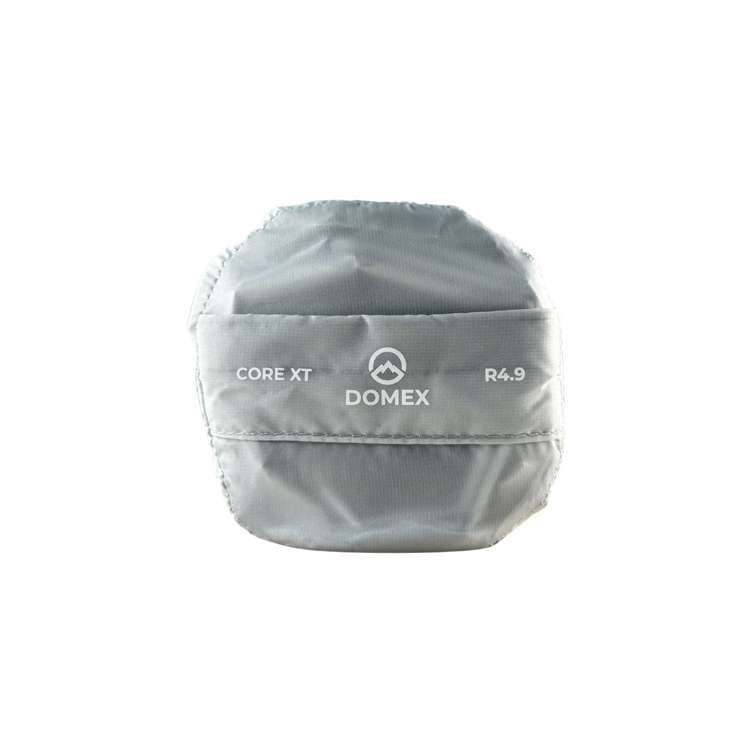 Domex 3-season (R4.9) Core XT inflatable sleeping mat - Grey - In stuff sack end on