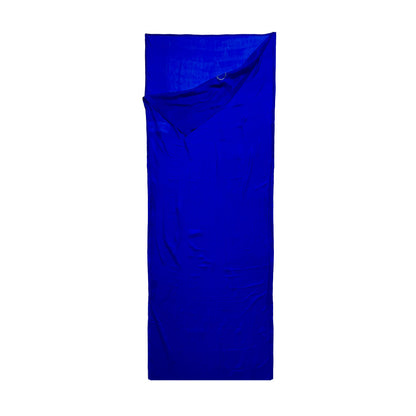 Domex silk bag liner shown open - dark blue. Ships | DOM002DB