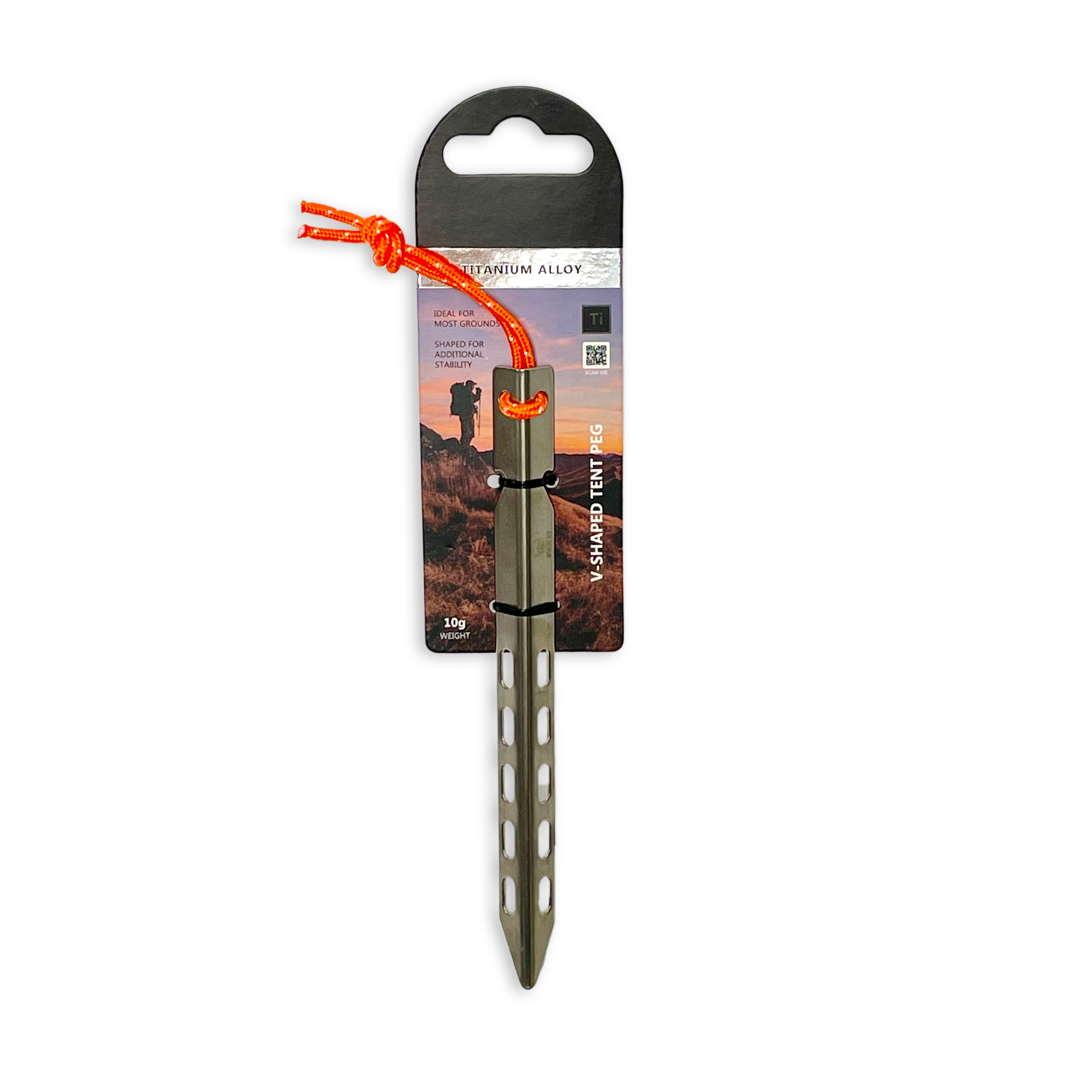 Titanium Alloy V-Shaped Tent Peg