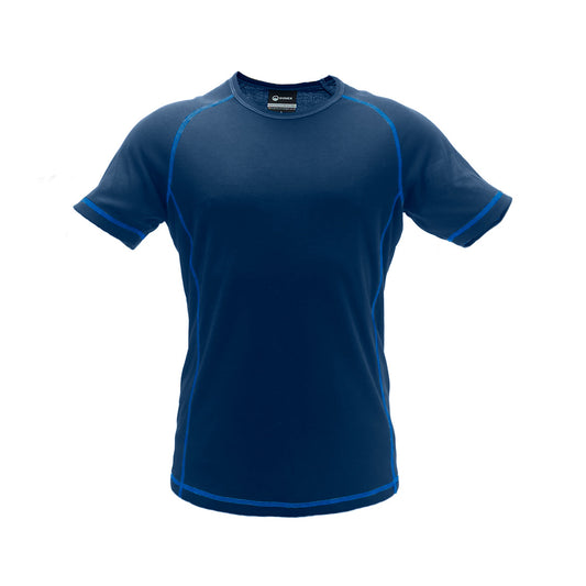 Domex Thermalayer Short Sleeve Top - Navy with lighter blue contrast stitching. Ships from Melbourne | DOMASS4000, DOMASS4001, DOMASS4002, DOMASS4003, DOMASS4004, DOMASS4005, DOMASS4006, DOMASS4007