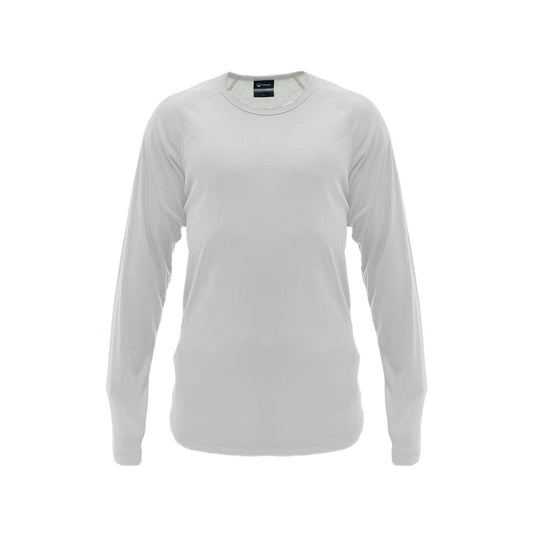 Front view of Domex Unisex Thermalayer Long Sleeve, Crew Neck Top - White. Ships from Melbourne | DOMALS5000, DOMALS5001, DOMALS5002, DOMALS5003, DOMALS5004, DOMALS5005, DOMALS5006, DOMALS5007