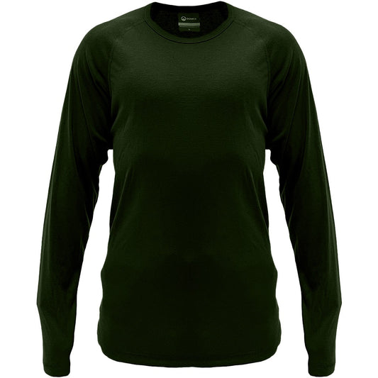 Front view of Domex  Unisex Thermalayer Long Sleeve, Crew Neck Top - Olive Green. Ships from Melbourne | DOMALS6000, DOMALS6001, DOMALS6002, DOMALS6003, DOMALS6004, DOMALS6005, DOMALS6006, DOMALS6007