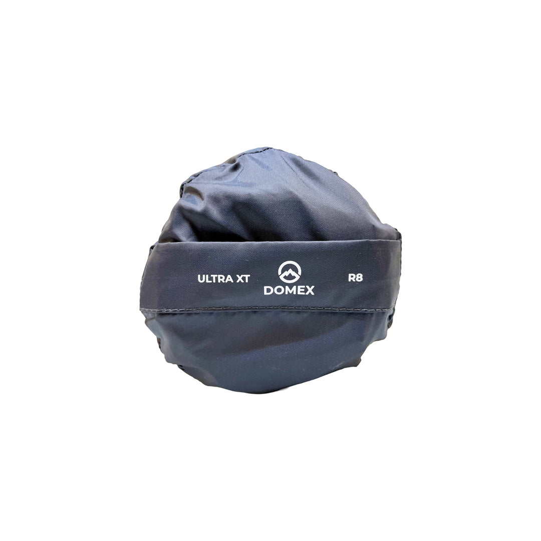 End view of Domex  Ultra XT Air Mat - Black in storage bag