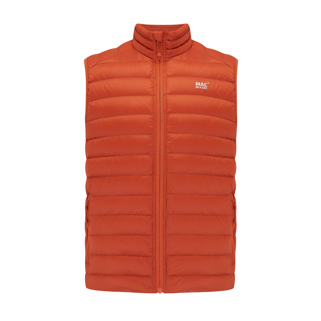 Men's Alpine Packable Down Vest (burnt orange)