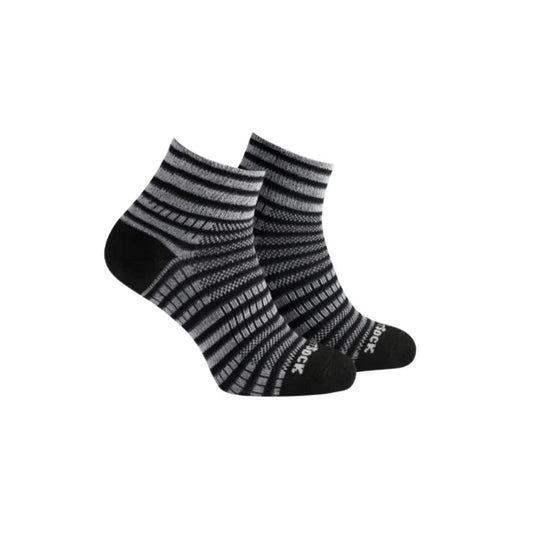 Coolmesh II - Quarter Socks - Black/Whte Stripe