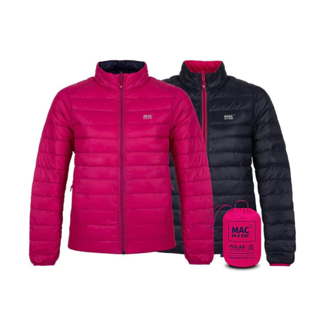 Ladies Polar Reversible Down Jacket (fuchia/navy)