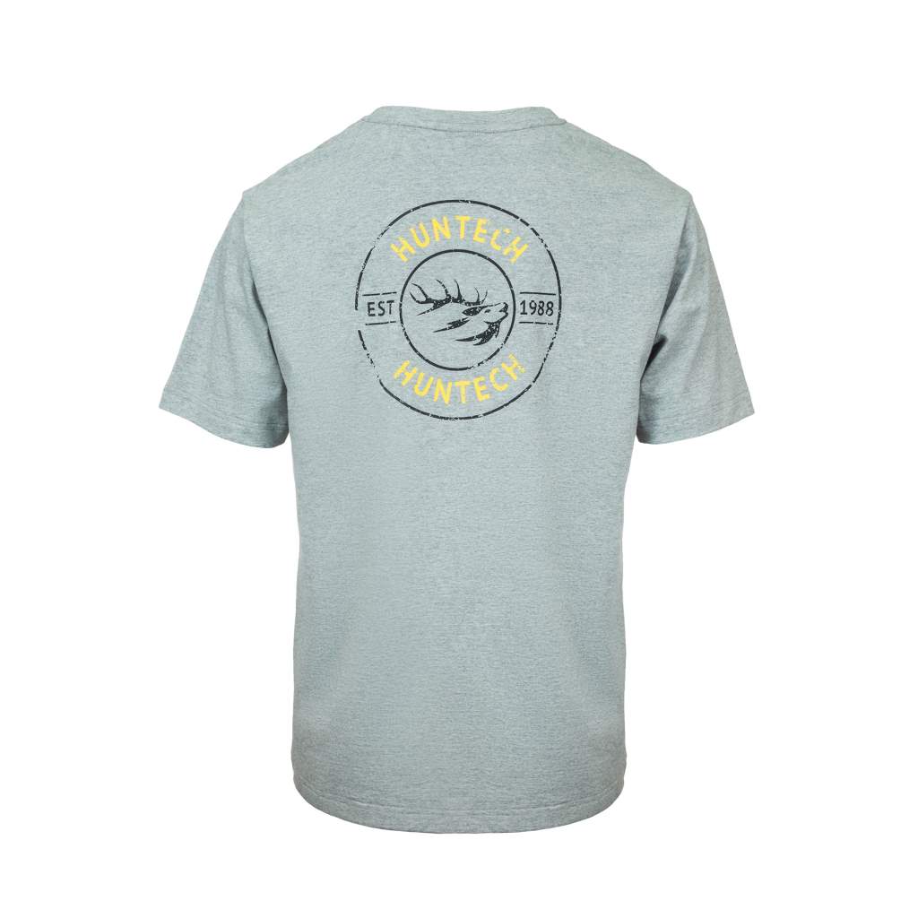 Huntech Men's Stag Badge Tee (grey marl)
