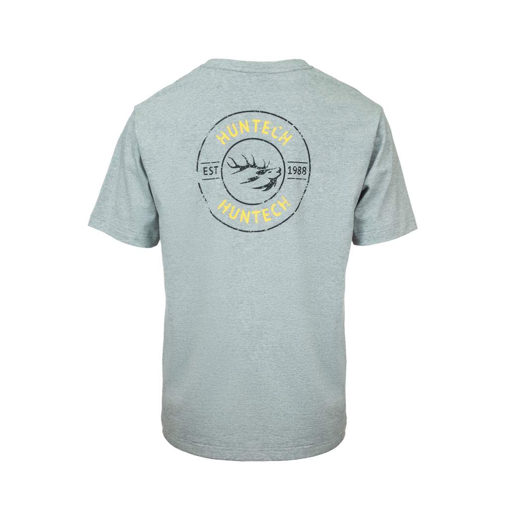 Huntech Mens Stag Badge Tee (grey marl)