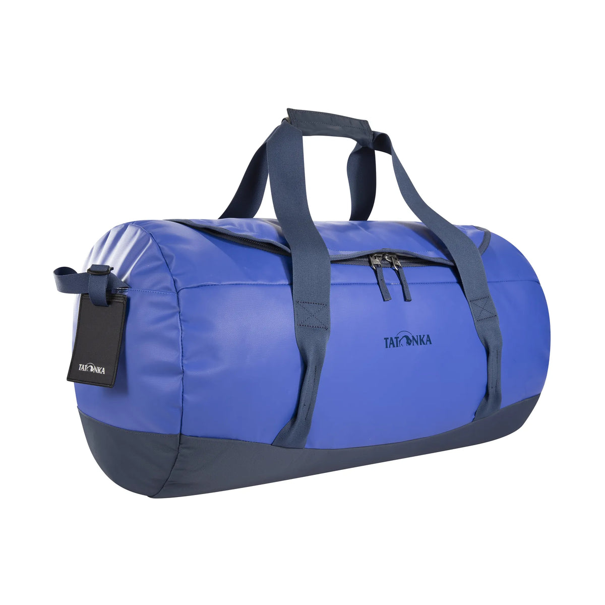 Front three-quarter view of the Tatonka Basic Barrel 65 L in matte blue | TADI.6981.410